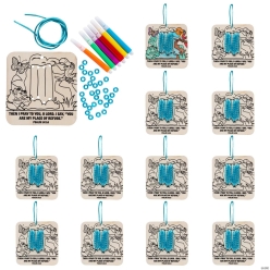 Rainforest VBS CYO God Is Our Refuge Lacing Craft Kit-12Pk